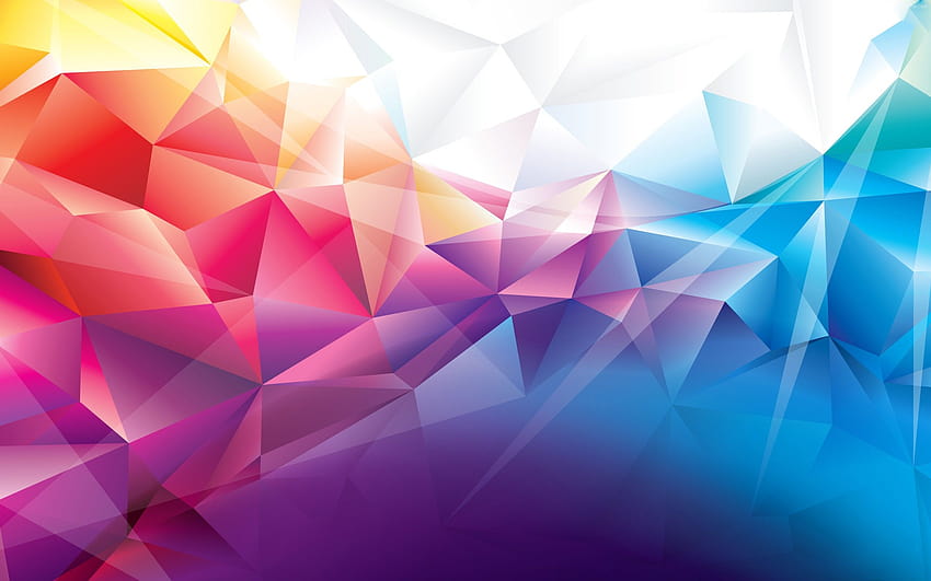 Arrière-plans de polygones colorés de géométrie, abstrait coloré géométrique Fond d'écran HD