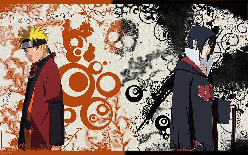 naruto kyuubi mode vs sasuke eternal mangekyou sharingan wallpaper