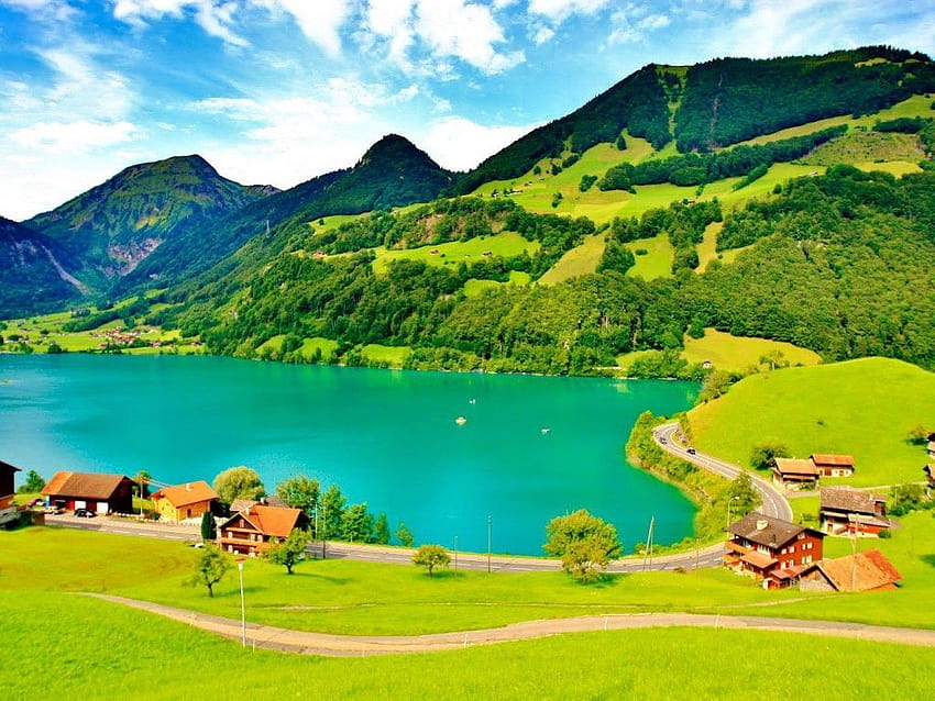 Szwajcarska wioska, lungern szwajcaria Tapeta HD