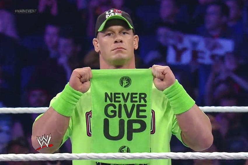 John Cena is living the gimmick and never giving up: 'I am far from, john cena never give up green HD wallpaper