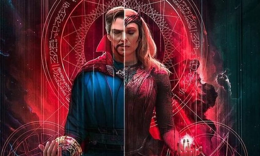 Ein neues Poster für Doctor Strange Vs Wanda's Scarlet Witch In Doctor Strange im Multiversum des Wahnsinns, Doctor Strange und Wanda HD-Hintergrundbild