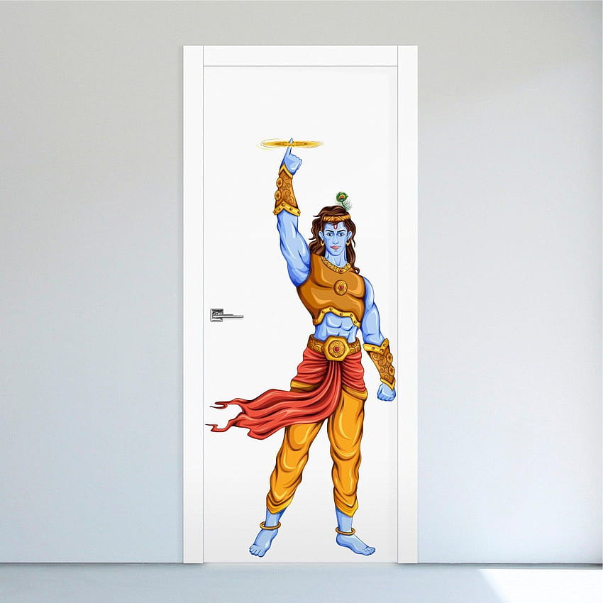 Kaufen Sie den Wandaufkleber „Lord Krishna und Sudarshana Chakra“ von Rawpockets HD-Handy-Hintergrundbild