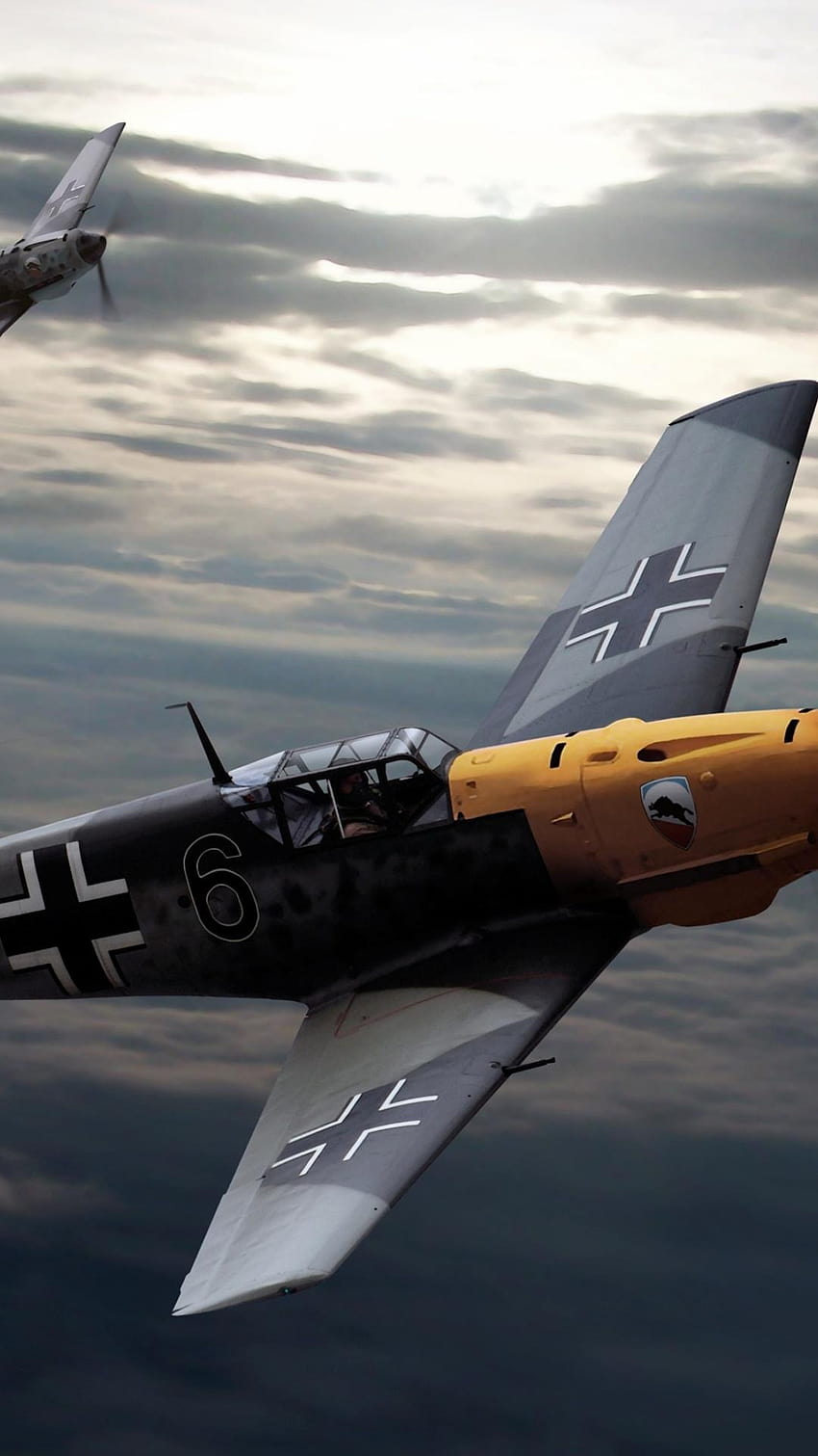 Messerschmitt Bf 109 เครื่องบินรบเยอรมันสมัยสงครามโลกครั้งที่ 2 iphone สงครามโลกครั้งที่ 2 วอลล์เปเปอร์โทรศัพท์ HD