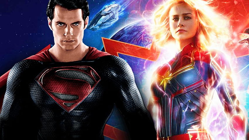 Marvel's Captain Marvel Vs DC's Superman: A'da Kim Kazanacak, süpermen ve kaptan harikası HD duvar kağıdı