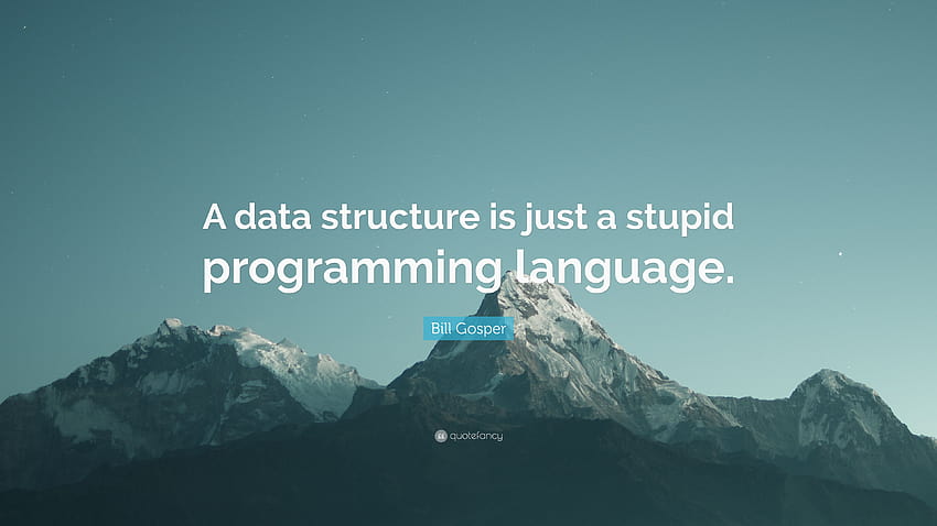 Bill Gosper Quote: “A data structure is just a stupid programming language.” HD wallpaper