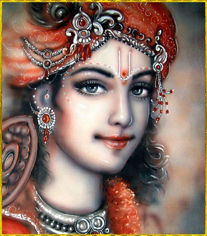 Schöner Krishna, Krishna-Gesicht HD-Handy-Hintergrundbild