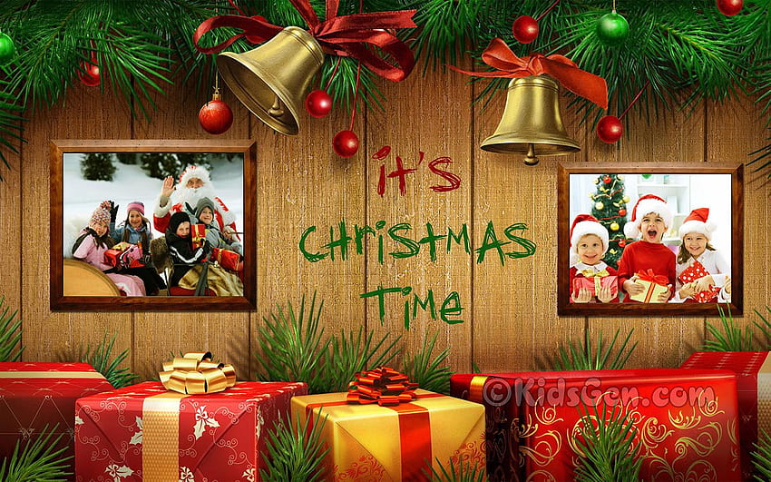Nettes Weihnachten für Kinder, Weihnachtsplane HD-Hintergrundbild