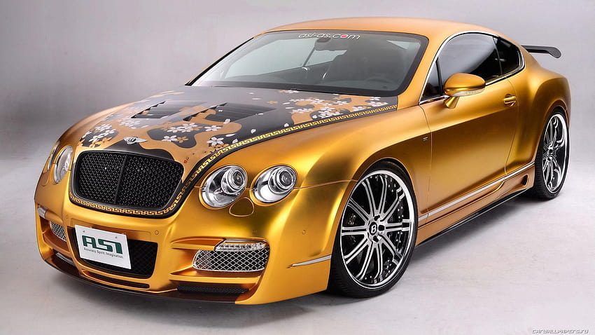 Фонове Най-добрият луксозен автомобил Bentley Оригинална за предварителен преглед със синя, златна кола HD тапет