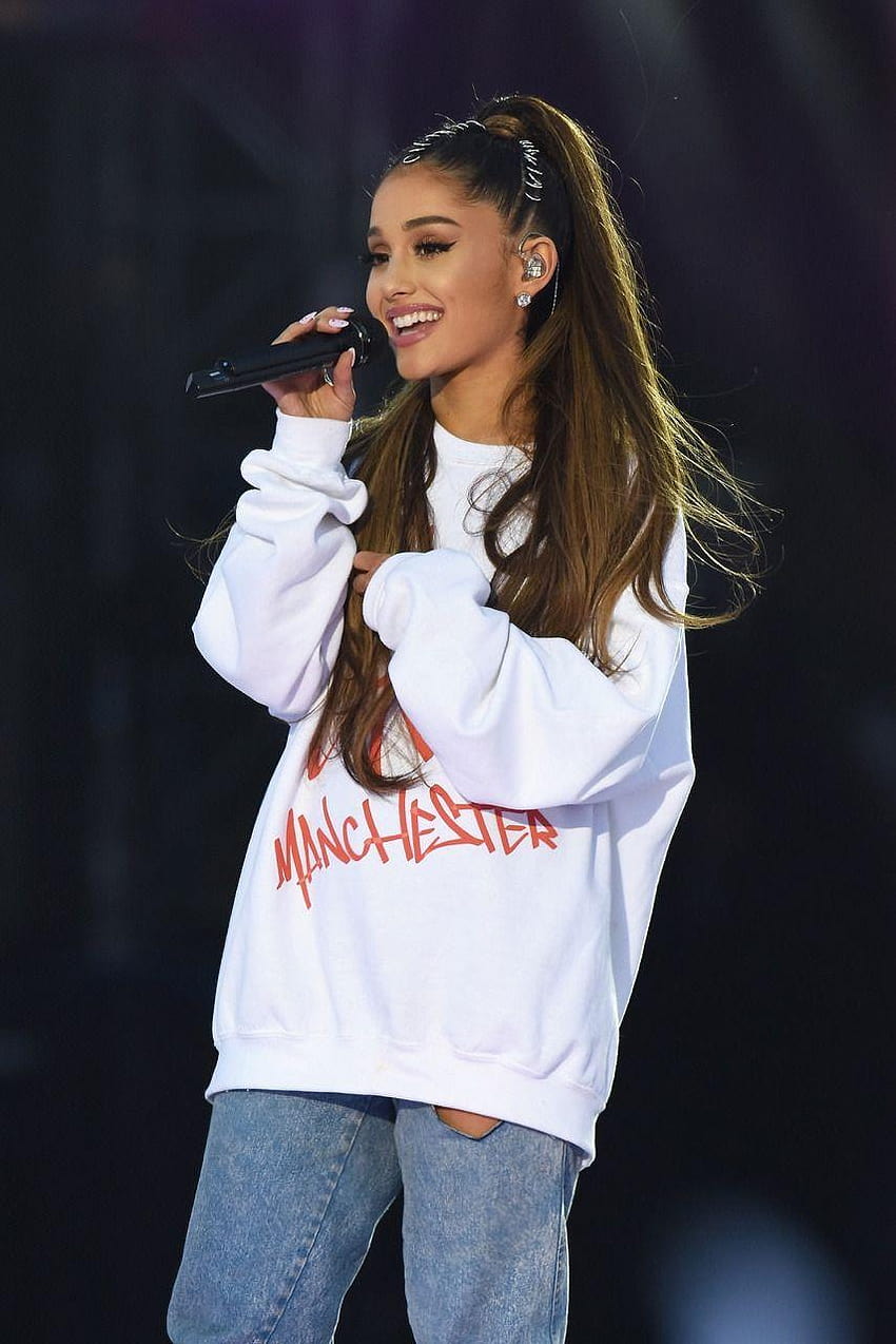 Ariana Grande performing at One Love Manchester benefit concert, ariana grande no tears left to cry HD phone wallpaper