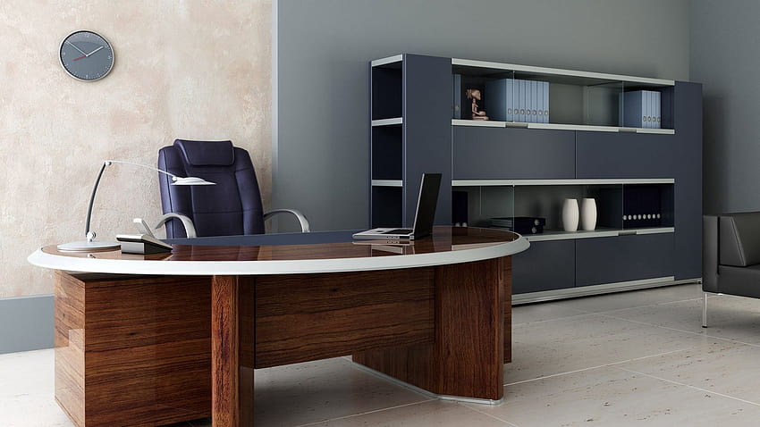 oda, ofis, çalışma masası, sandalye, raflar ... zanaat, ofis masası HD duvar kağıdı