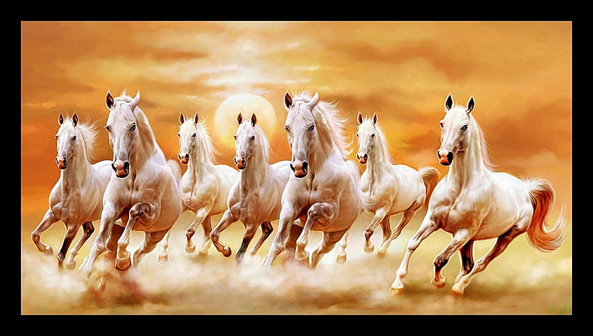 Desainer Tujuh Kuda seharga Rs kaki persegi Gotri, 7 kuda Wallpaper HD