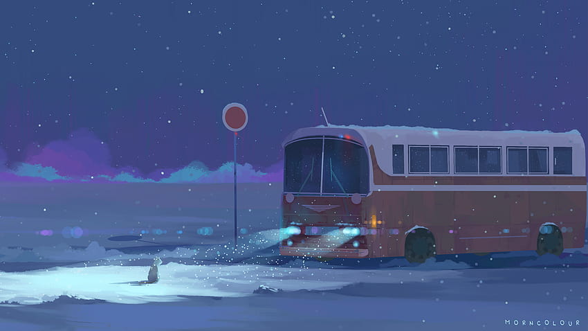 Anime Winter, ästhetischer Winteranime HD-Hintergrundbild