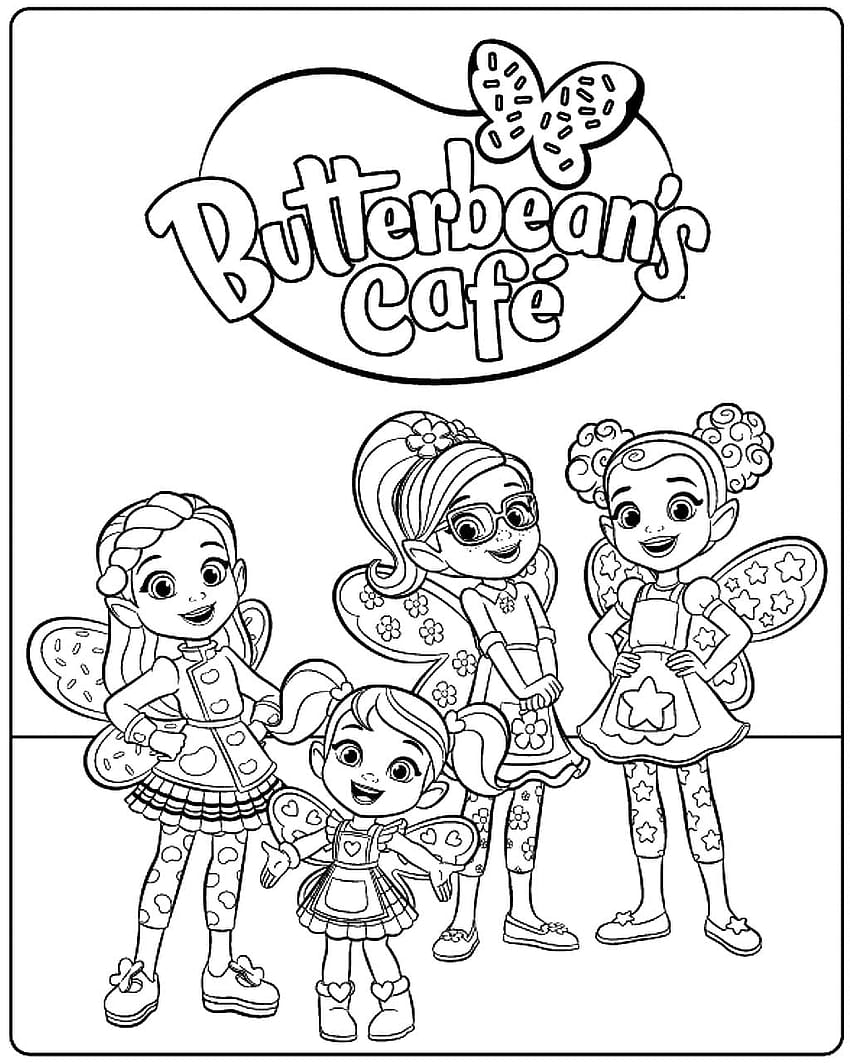 Страница за оцветяване на Butterbean's Cafe HD тапет за телефон
