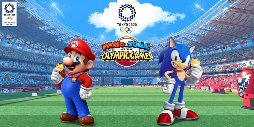 Desenho para colorir Mario e Sonic nos Jogos Olímpicos Tóquio 2020