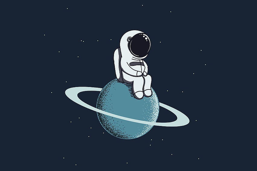 Rysunek astronauty, rysunek kosmiczny Tapeta HD