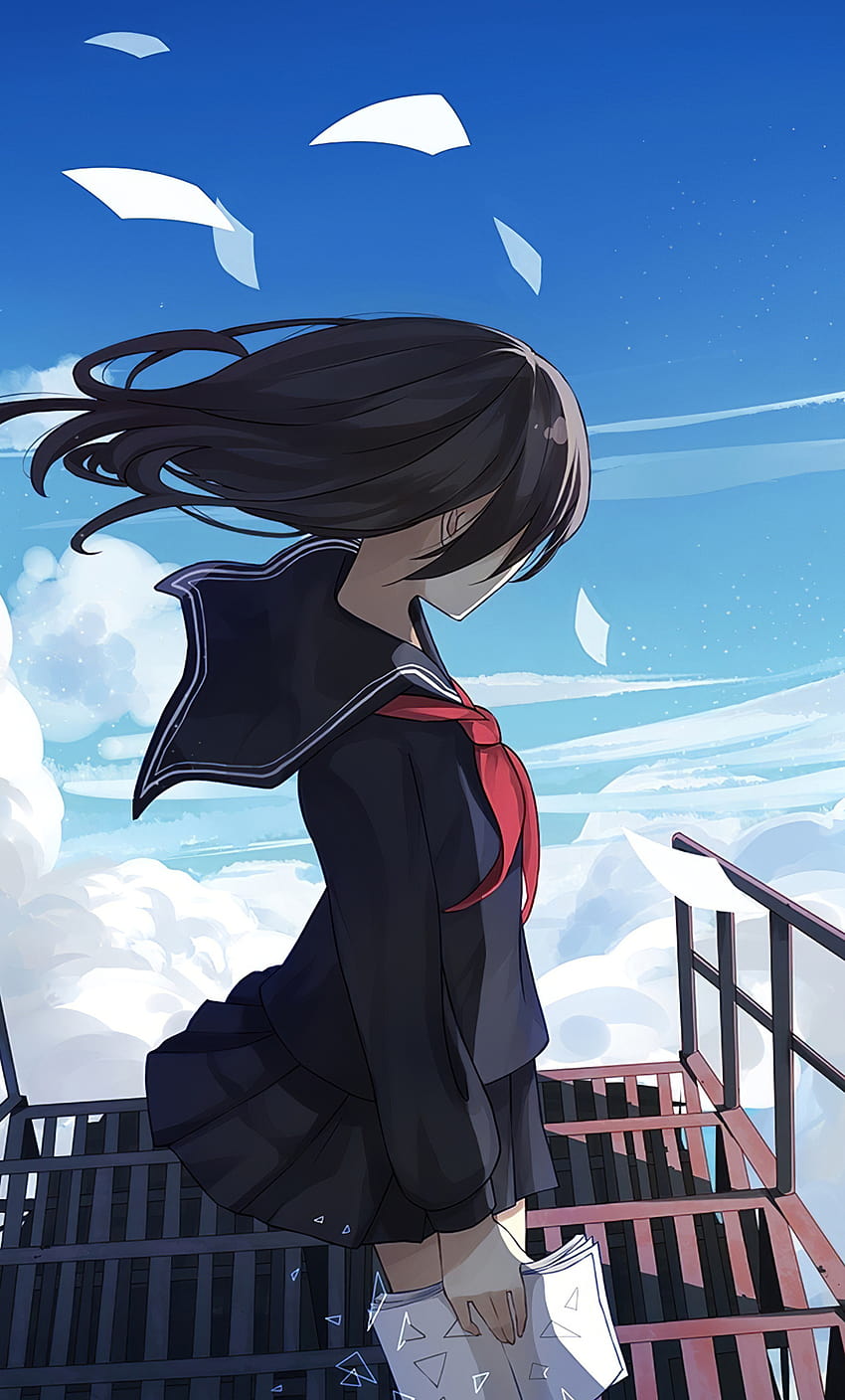 1280x2120 Anime Girl Sky iPhone , Backgrounds, and, anime girl sky ...