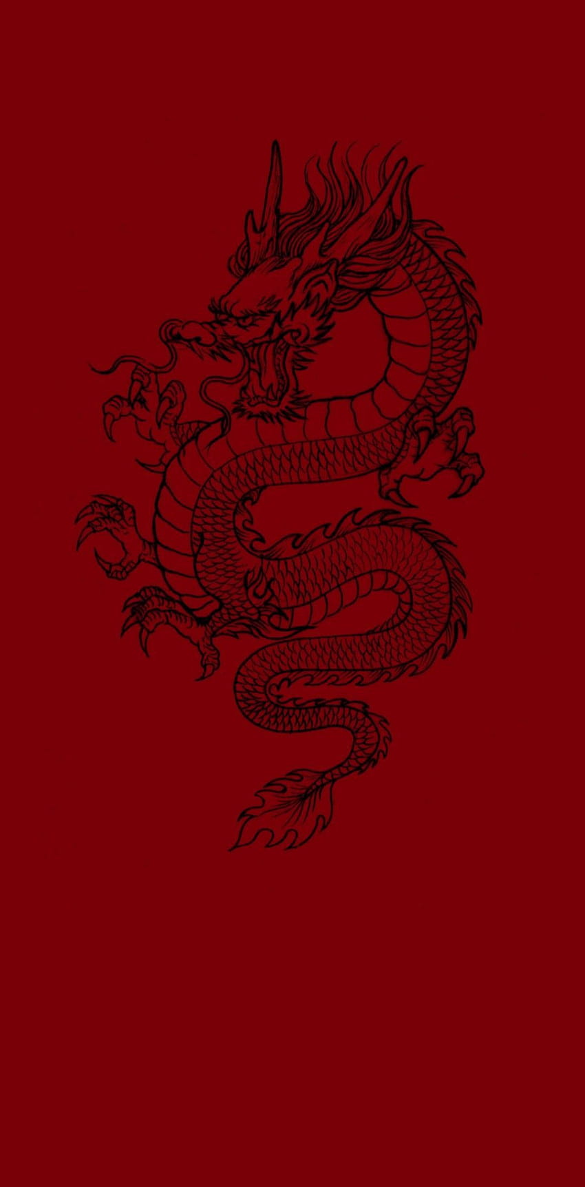 Drago cinese rosso, drago rosso cinese Sfondo del telefono HD
