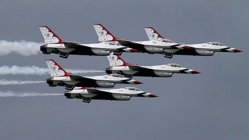 USAF Thunderbirds F16 V HD wallpaper