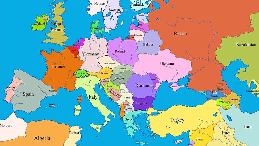 Mappa Europa, mappa dell'Europa Sfondo HD