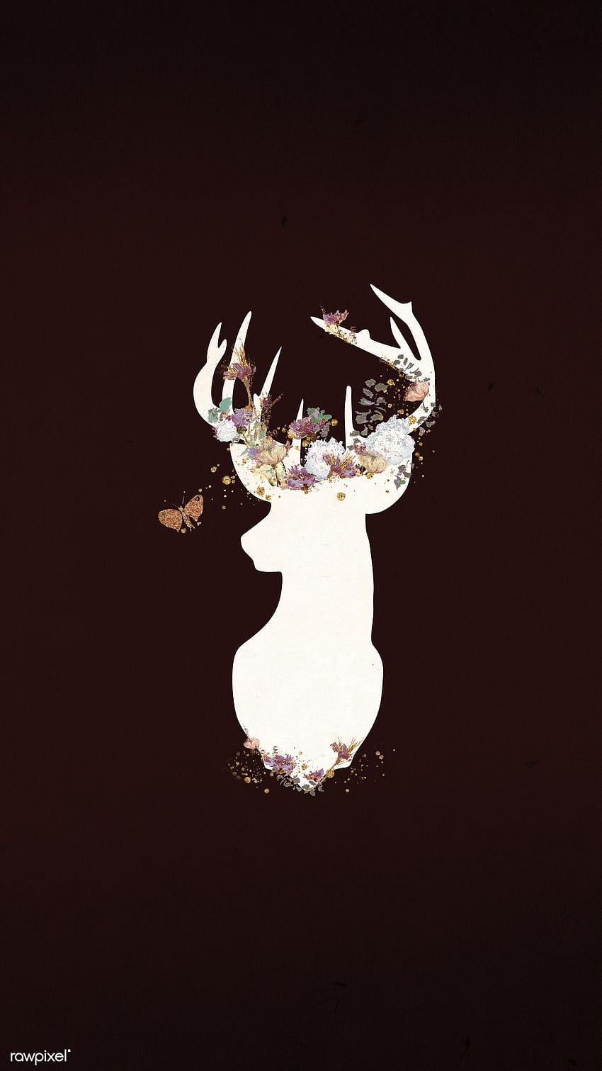 premium illustration of Deer head silhouette painting mobile HD phone wallpaper