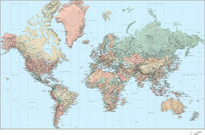 Pusta polityczna mapa świata Świeża mapa świata w wysokiej rozdzielczości, mapa polityczna Tapeta HD