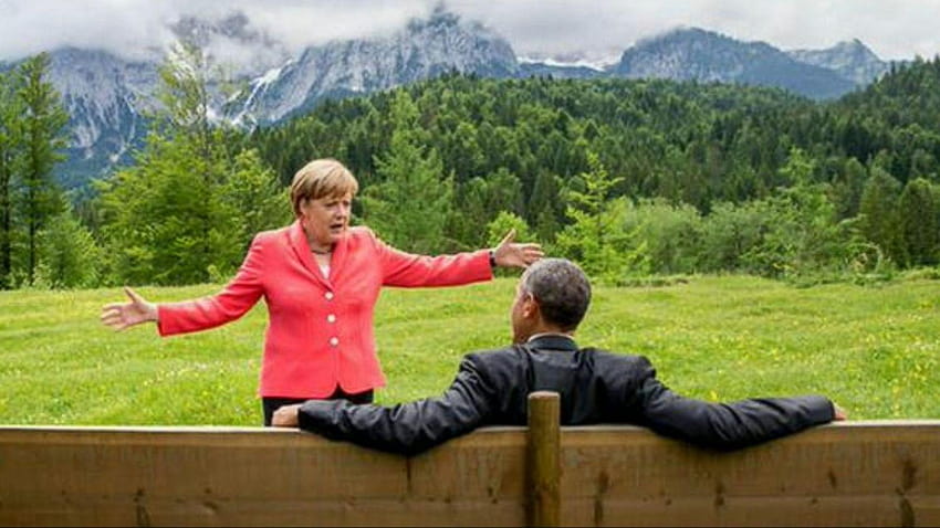 That Time Obama and Angela Merkel's Conversation Turned Into a Scene HD wallpaper
