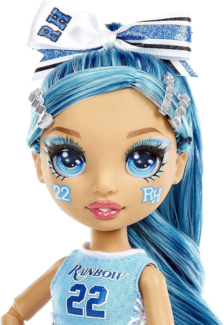 Rainbow High Cheer Skyler Bradshaw - Muñeca de moda de animadora azul con pompones y accesorios para muñecas, ideal para niños 6, rainbow high skyler fondo de pantalla del teléfono