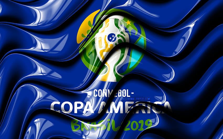2019 Copa America, blue flag, Conmebol, brazil 2019 HD wallpaper