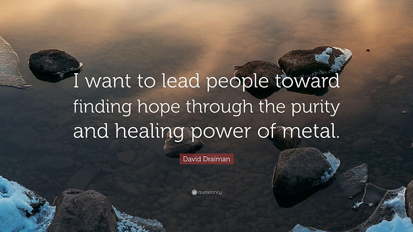 Citazione di David Draiman: “Voglio guidare le persone verso la ricerca della speranza Sfondo HD