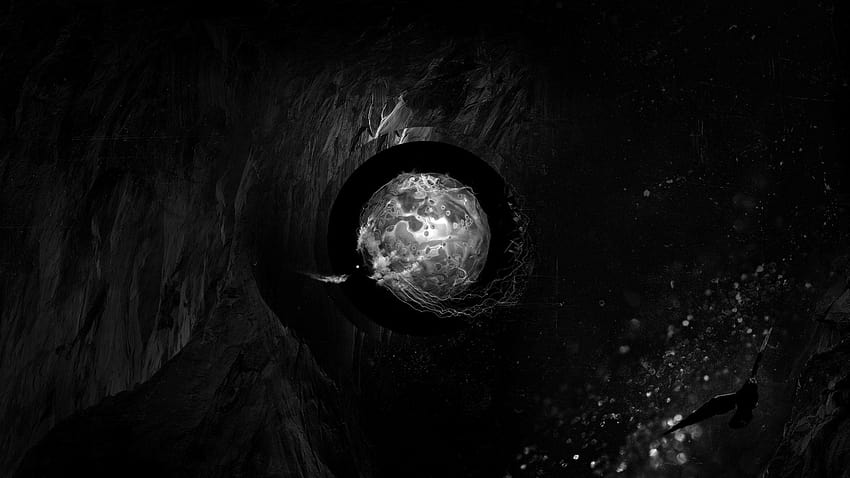 2560x1440 cave, bird, ball, stone, dark, shadow, black shadow HD wallpaper