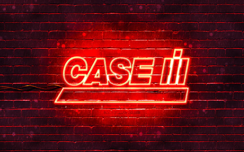 Case IH red logo, red brickwall, Case IH logo, brands, Case IH neon logo, Case IH with resolution 3840x2400. High Quality, case logo HD wallpaper