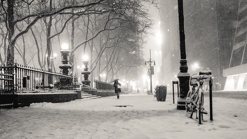 black and white winter snow New York City monochrome [1920x1080] for your , Mobile & Tablet, nyc winter phone HD wallpaper