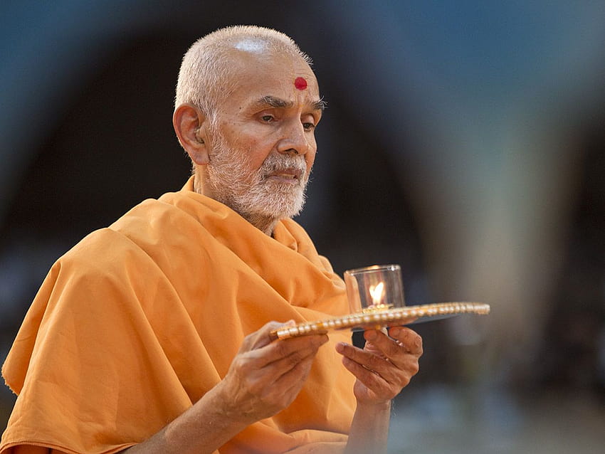 Gebetsversammlung, Sarangpur, Indien, Mahant Swami Maharaj HD-Hintergrundbild
