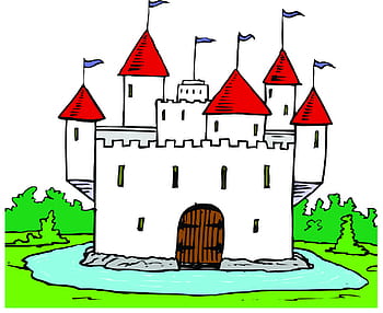 castle with moat clipart fish