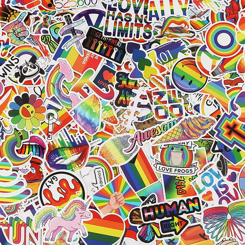 Beli Stiker Rainbow Stripe untuk LGBTQ, MicButty 200 pcs Stiker Rainbow Technicolor Cerah LGBT Stiker Gay Pride untuk Parade Kebanggaan dan Acara Laptop, Telepon, Gitar, Mobil, Sepeda, Papan Luncur, Bendera Online di Indonesia wallpaper ponsel HD