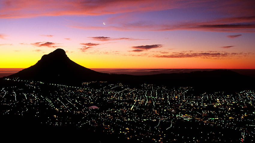 cape town south africa city night light mount sunrise [1920x1080] for your , Mobile & Tablet, city sunrise HD wallpaper