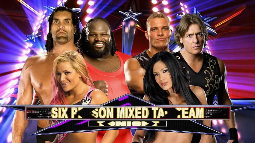 Il Grande Khali, Mark Henry e Natalya contro William Regal, Tyson Kidd e Melina Sfondo HD