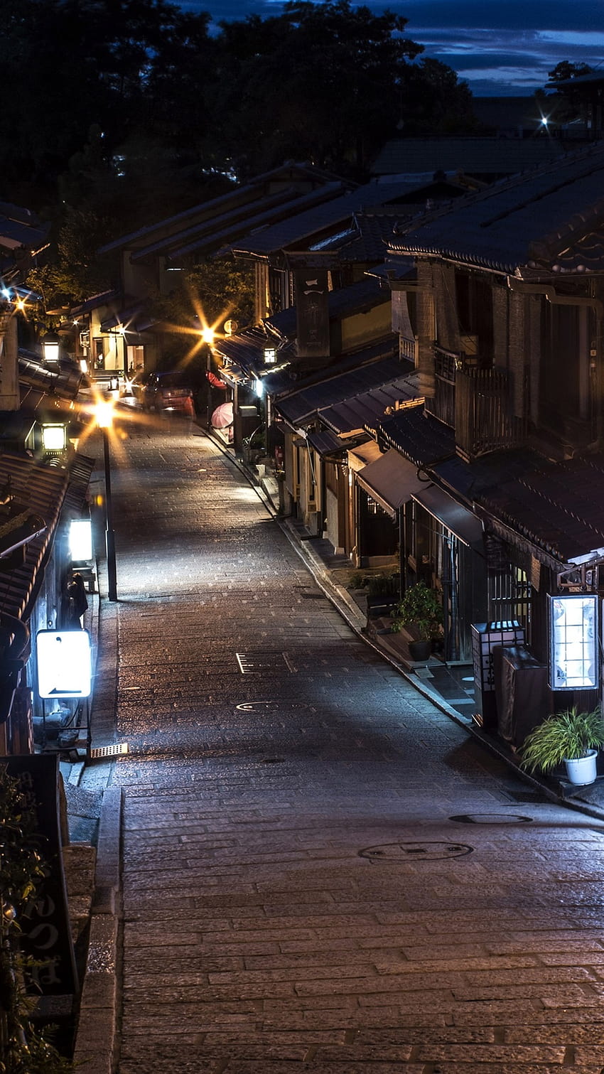 Япония, Киото, улица, нощ, светлини, стар град 1080x1920 iPhone 8/7/6/6S Plus , фон, японска нощна улица iphone HD тапет за телефон