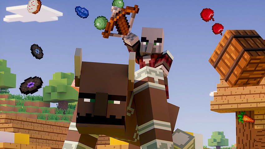 หมู่บ้าน Minecraft และการปล้นสะดม minecraft pillage วอลล์เปเปอร์ HD