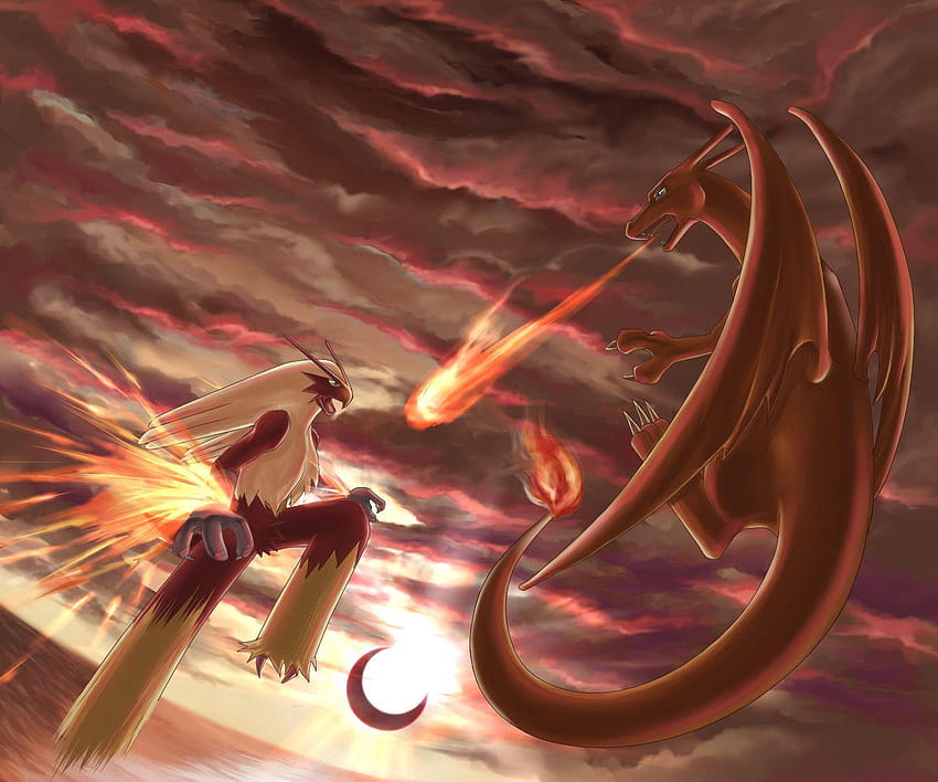 Blaziken vs Charizard : pokemon HD wallpaper