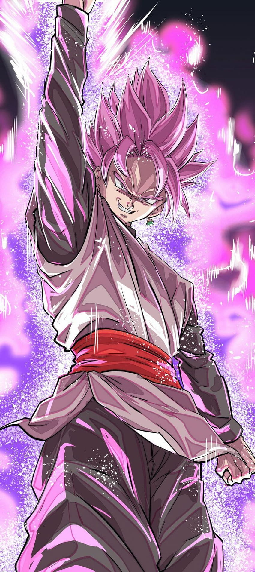 Black Goku in his unique, beautiful form, Super Saiyan Rose. Anime, goku anime purple HD phone wallpaper