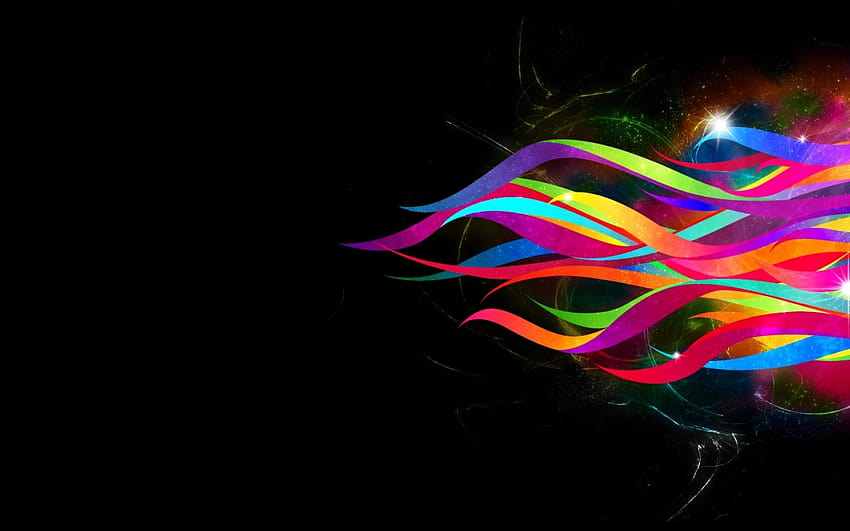 Mujer Pulpo Pez Delfines, arco iris abstracto fondo de pantalla