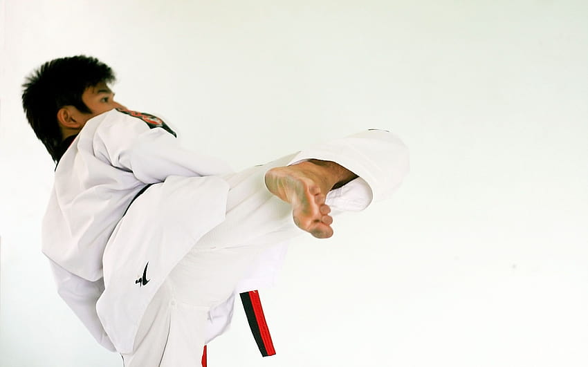 karate kick ,martial arts uniform,karate,taekwondo,judo,hapkido, kick,tang soo do,jujutsu,dobok,martial arts HD wallpaper
