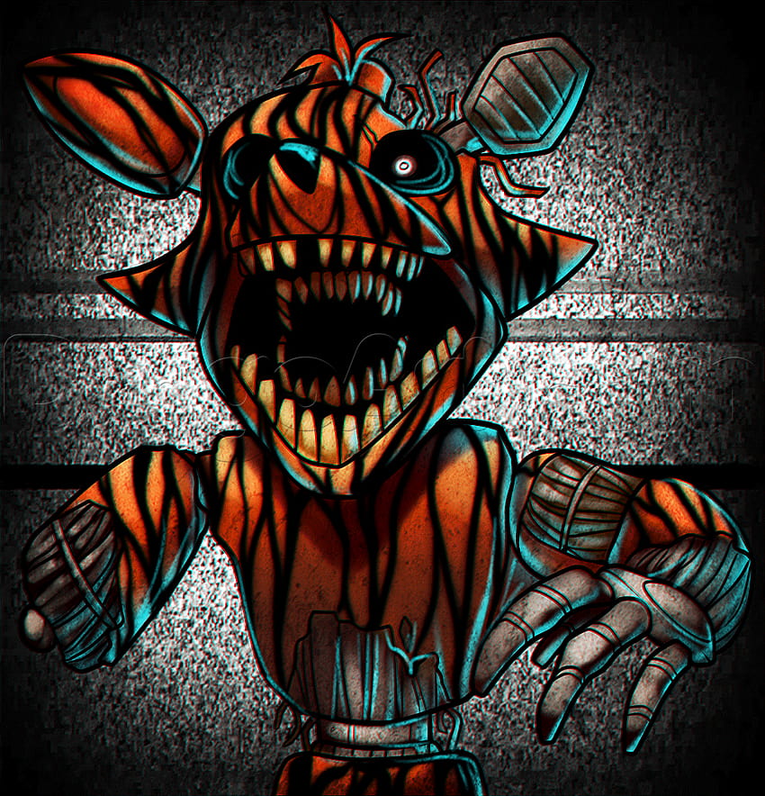 How to draw withered Foxy from Five Nights at Freddy's 2 FNAF 2 drawing  lesson