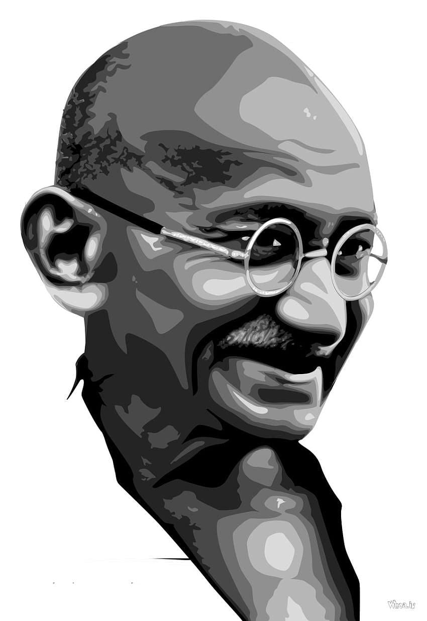 Mahatma Gandhi Painting White, gandhi mobile HD phone wallpaper