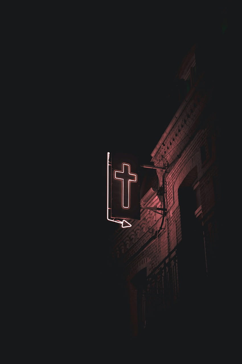 Neon Cross, aesthetic cross HD phone wallpaper