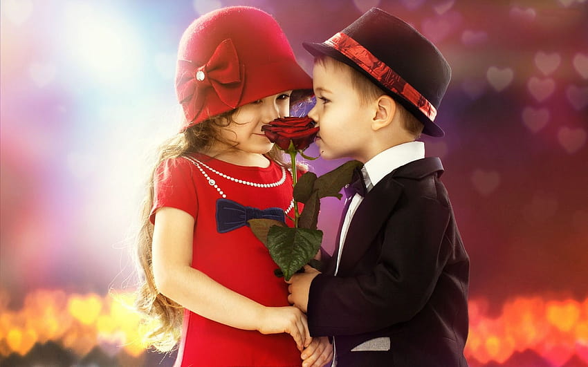 Valentines Day cute baby pic boy and ... 13, girl and boy together HD wallpaper