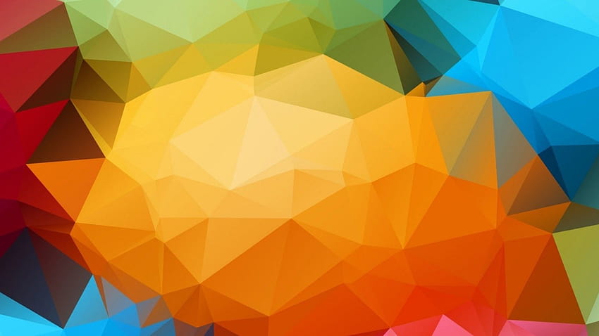 1600x900 다채로운 삼각형, 모양, 낮은 폴리, 다채로운 모양 HD 월페이퍼