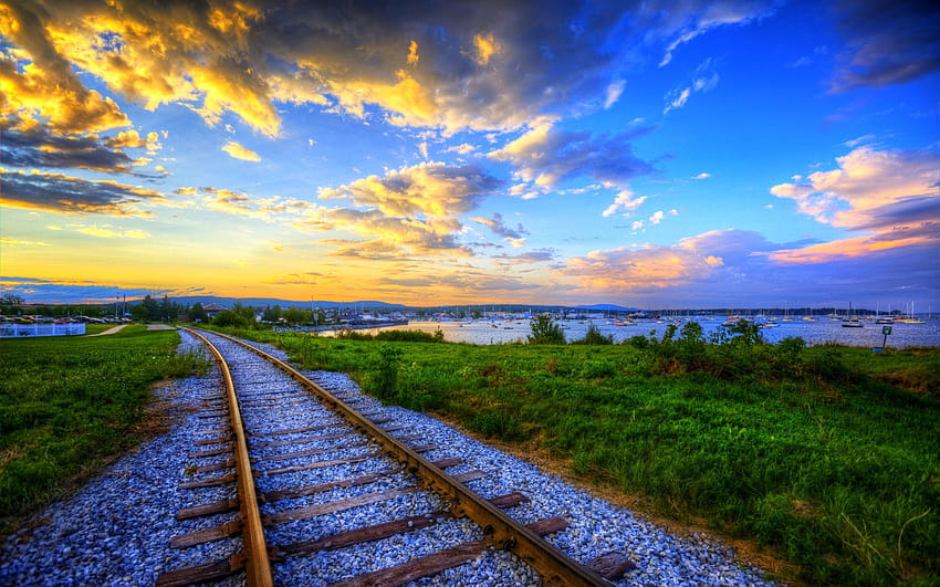 Best 4 Rail on Hip, railroad crossing autumn HD wallpaper