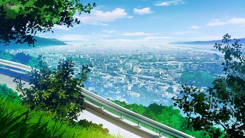 : paisaje, ciudad, Paisaje urbano, Anime, ecosistema, montaña, pokemon anime forest background fondo de pantalla